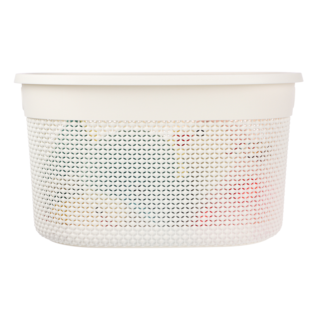 Корзина для хранения с крышкой OSLO 18л молочный туман - #6