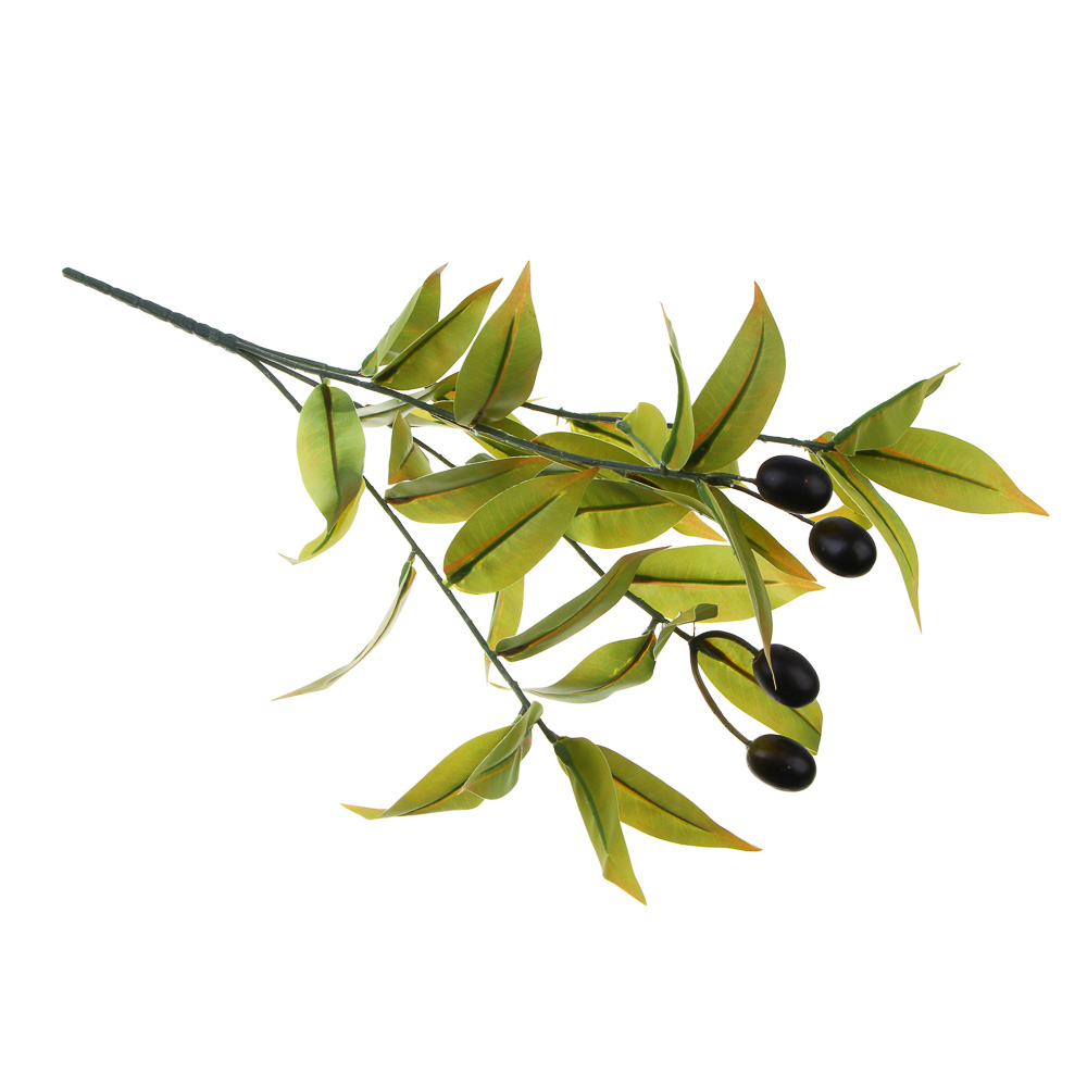 LADECOR Ветка оливы искусственная, 43 см, пластик, ткань, проволока, 3 вида - #2
