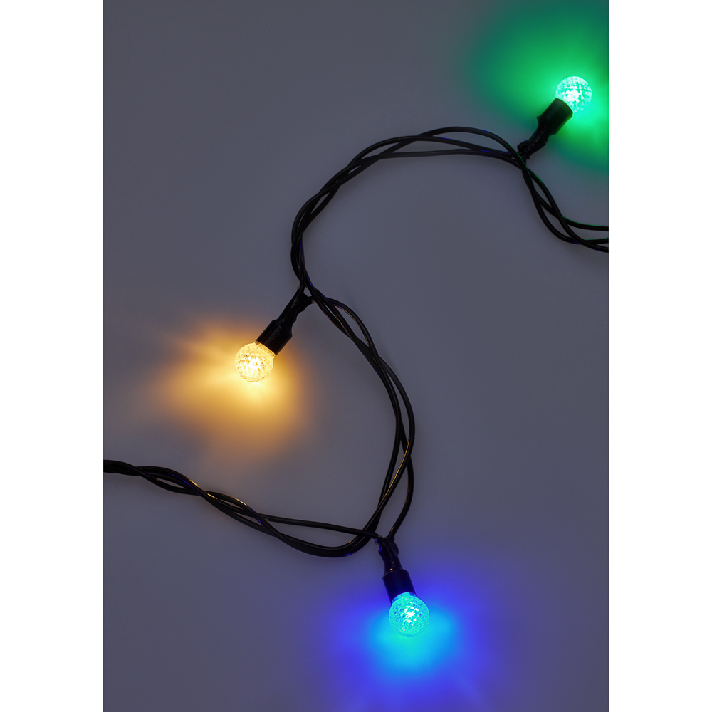 СНОУ БУМ Гирлянда эл. улич. с насадками "Шарики", 10м,100LED, мульти, 8 реж, ПВХ черный, 220В - #8