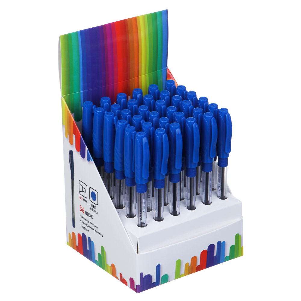 Ручка шариковая ClipStudio синяя, наконечник 0,7 мм, резиновый держатель - #4