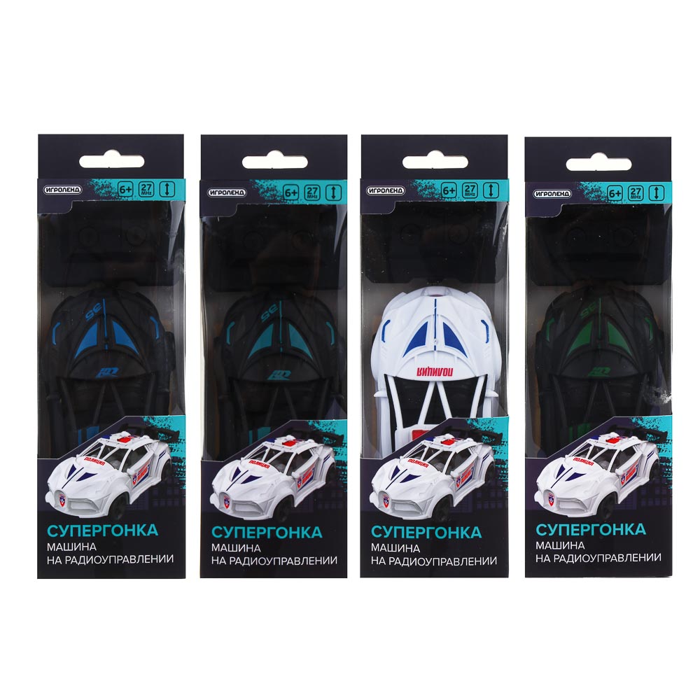 ИГРОЛЕНД Машина "Супергонка" на радиоуправлении, 2-канальный пульт, PP, 4хАА, 7,3x4x18,3 см, 4 диз - #3