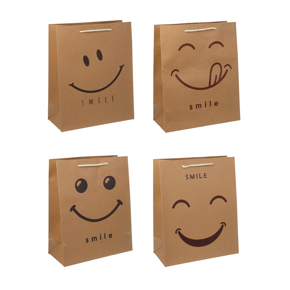 Пакет подарочный тм Fntastic, крафт, L 32x26x12см, бумага, 4 дизайна - #1