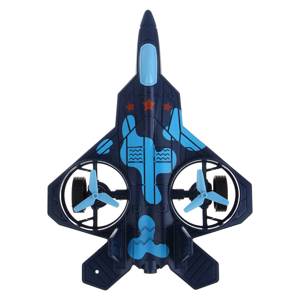 Истребитель инерционный ИГРОЛЕНД, свет, лопасти крутятся, 3хAG13, ABS, 21х15,2х6,5 см, 3 дизайна - #4