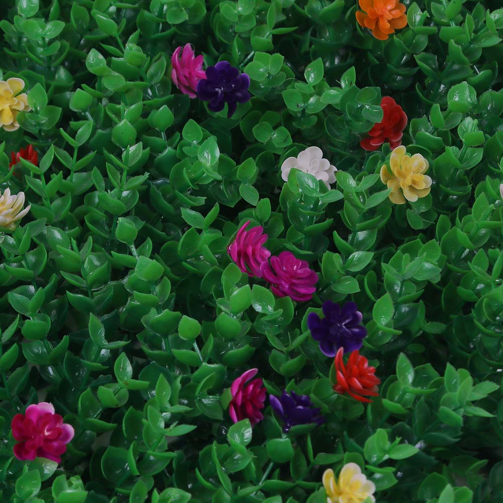 Изгородь искусственная тм INBLOOM, 60x40см, "Самшит с цветами", полипропилен - #3