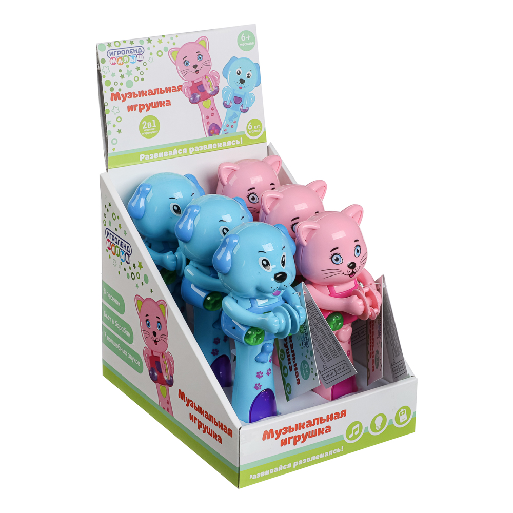 ИГРОЛЕНД Игрушка музыкальная в виде животного, пласт., 2ААА, 16х6х5,5см, 2 дизайна - #10