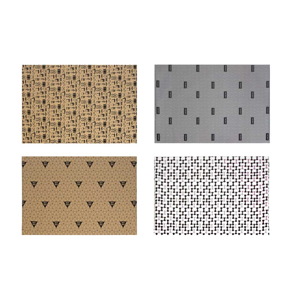 Бумага для упаковки подарков тм LADECOR, 70х100 см, 70 г, для мужчин, односторонняя, 4 дизайна - #1