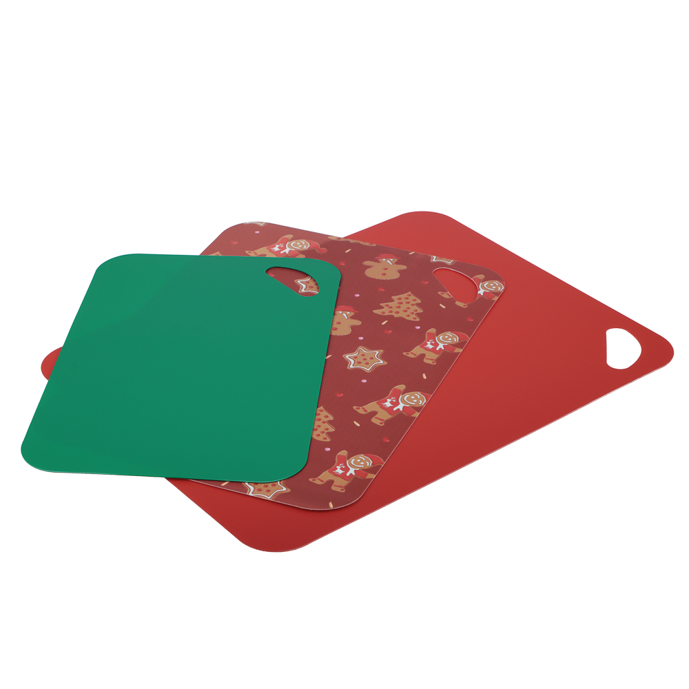 Набор досок разделочных гибких 3шт "Новогодний" 38х29см, 33,5х24см, 29х19см, пластик - #3