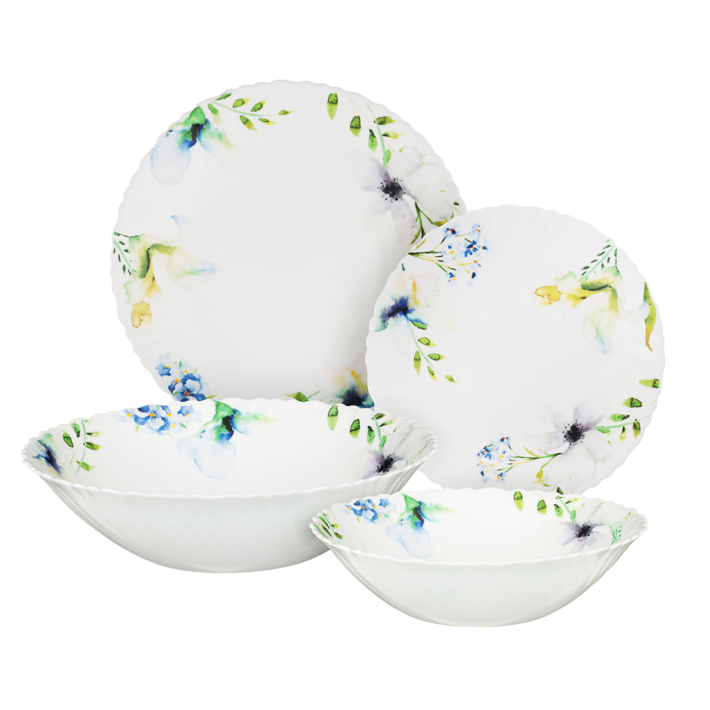 MILLIMI Шабер Набор столовой посуды 19 пр., опаловое стекло - #1