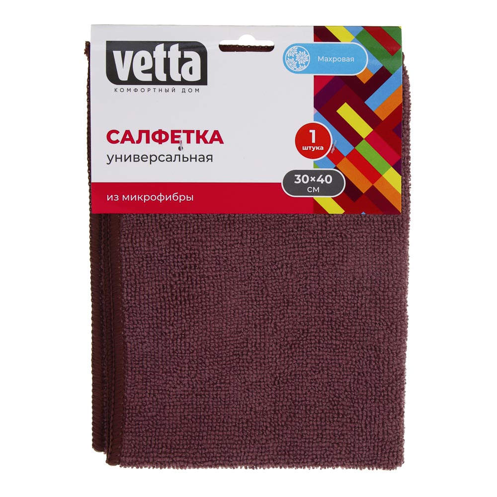 VETTA Салфетка из микрофибры махровая, универсальная, 30х40см, 220г/кв.м. - #4