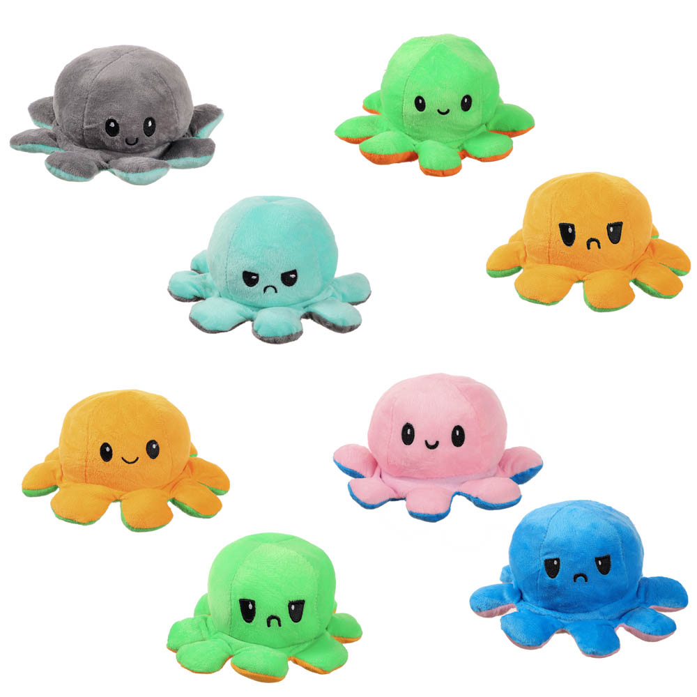 Мягкая игрушка Осьминожка выворачивающаяся, 18х18х8см, полиэстер, 2 цвета - #1