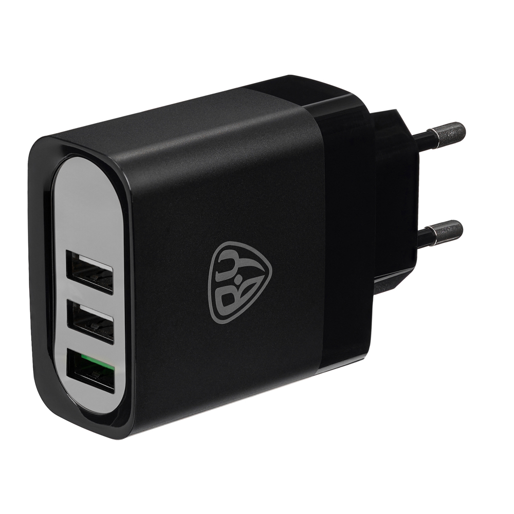 BY Сетевое зарядное устройство Максимум, быстрая зарядка QC3.0, 3xUSB, 30 Вт, черный - #4