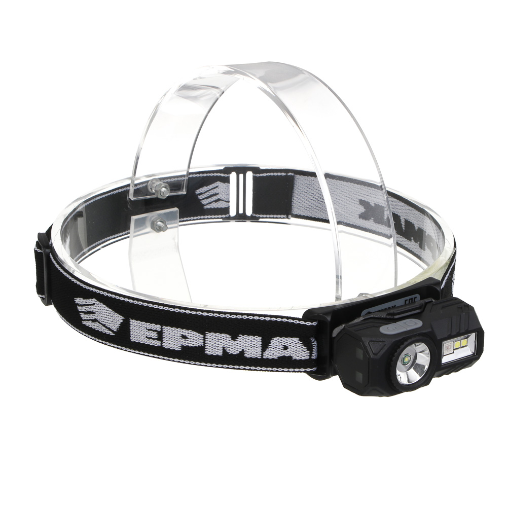 Фонарь налобный тм ЕРМАК,сенсорный,крепление,XPE LED+3LED,9 режимов,500мАч,64х45х34 мм,красный свет - #1