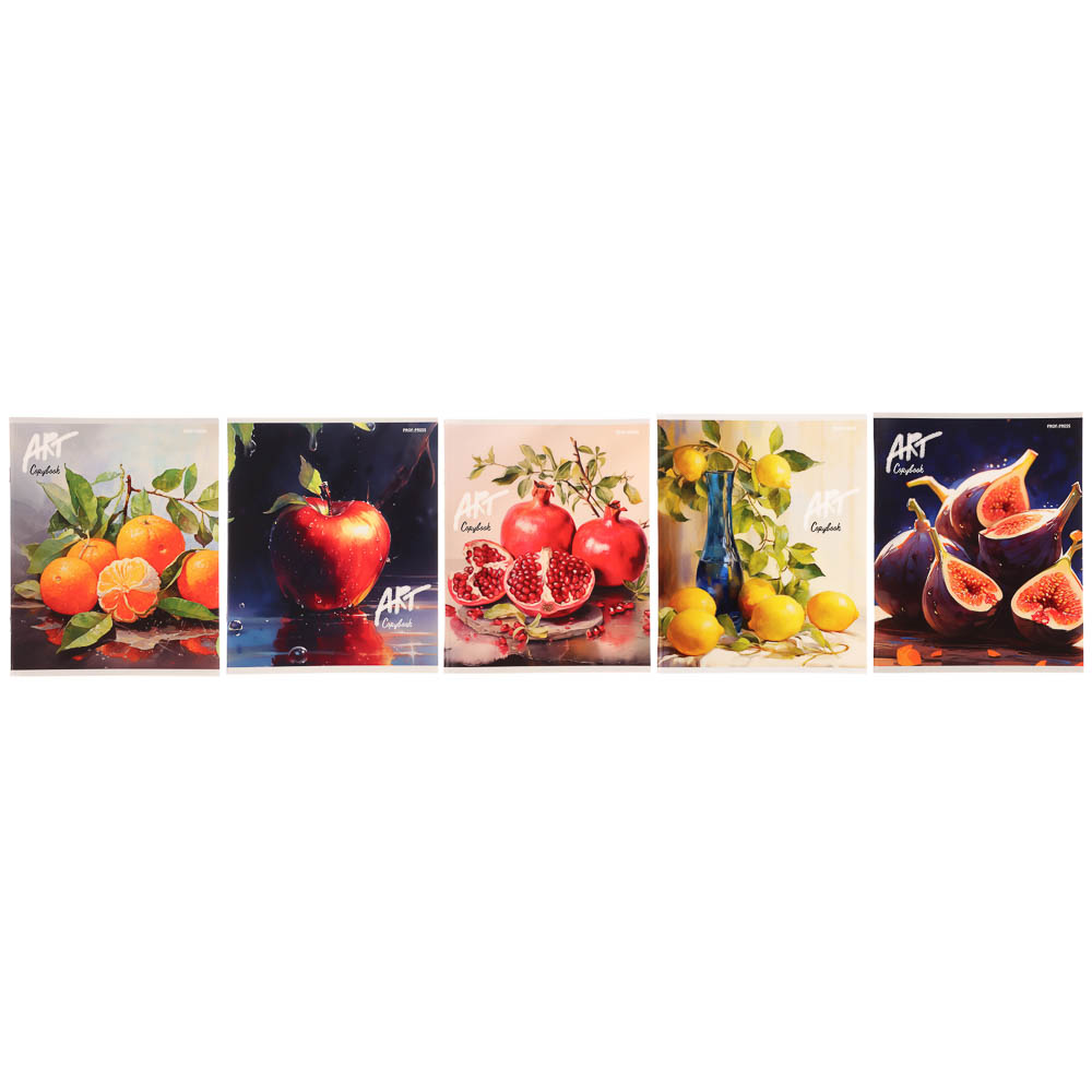 Тетрадь 48л. в клетку, офсет, обл. мел.картон, скрепка, твин лак, микс - #2