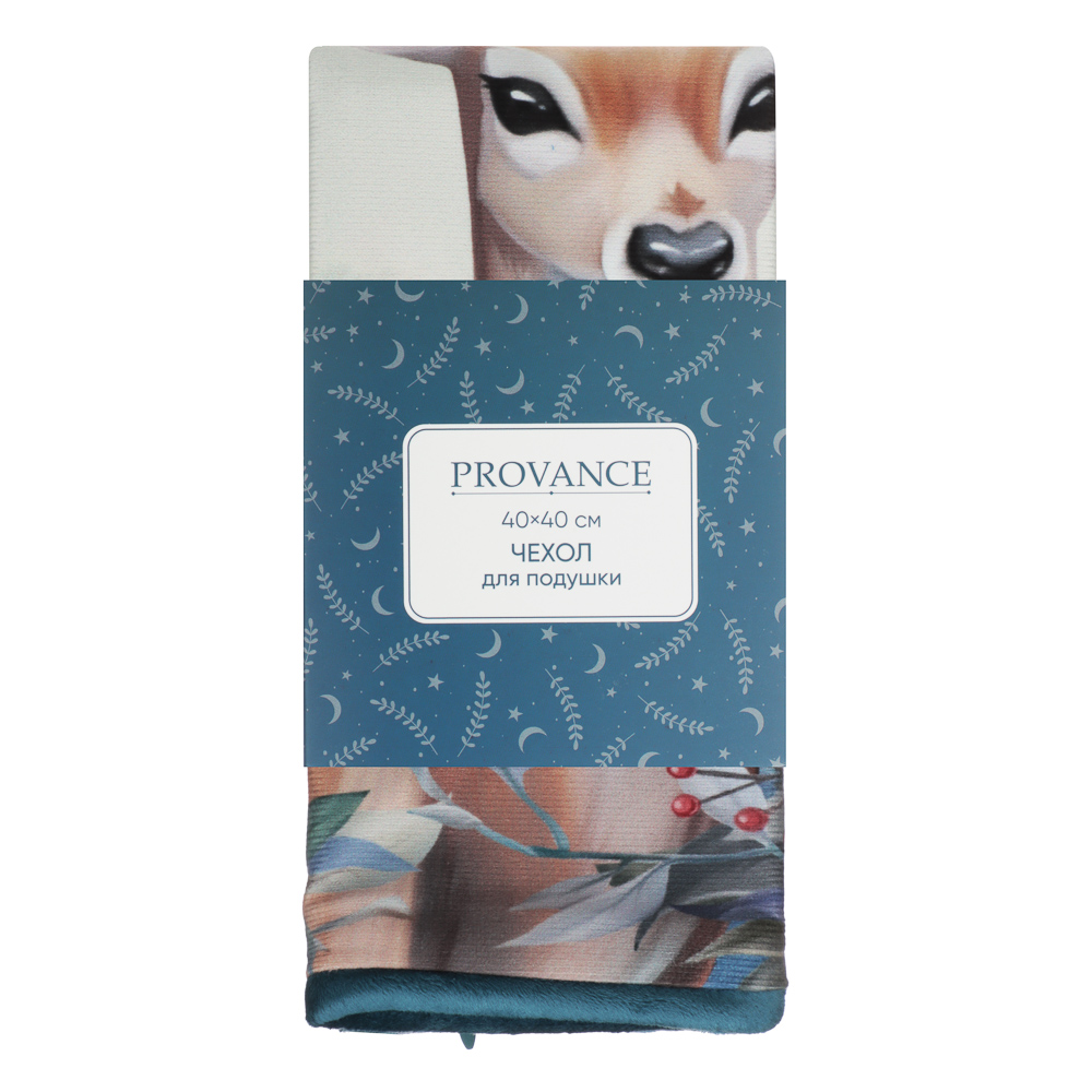 PROVANCE Нордик Чехол для подушки велюр, 40х40см, 100% полиэстер, олень - #7