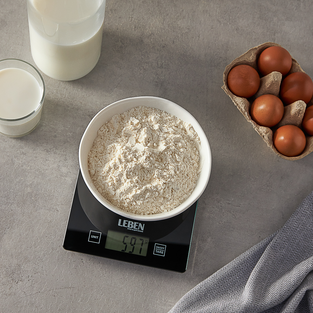 LEBEN Весы кухонные электронные, стекл.платформа, макс.нагр. 5кг (точн.измер. 1гр) - #9