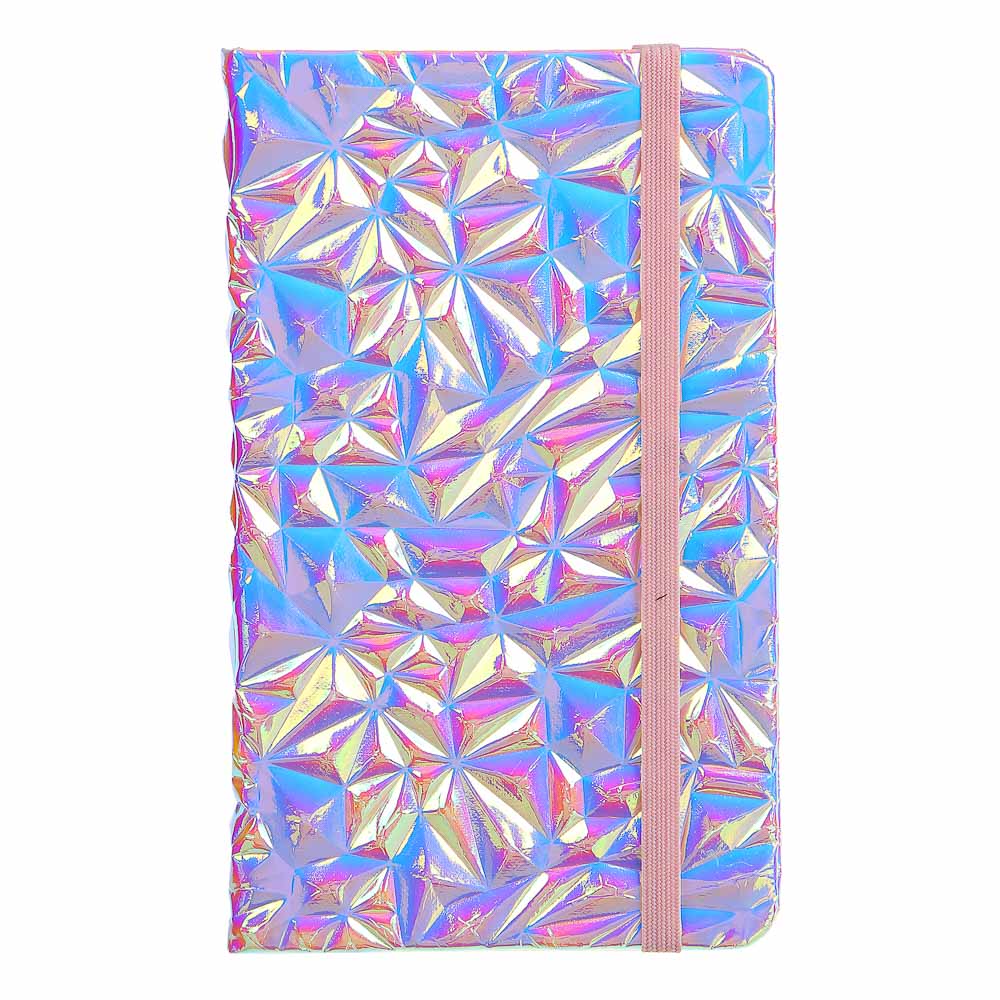 Записная книжка, 14х8,5см, 80 листов, твердая обложка с фактур.покрытием "металлик", резинка, 4 цв. - #2