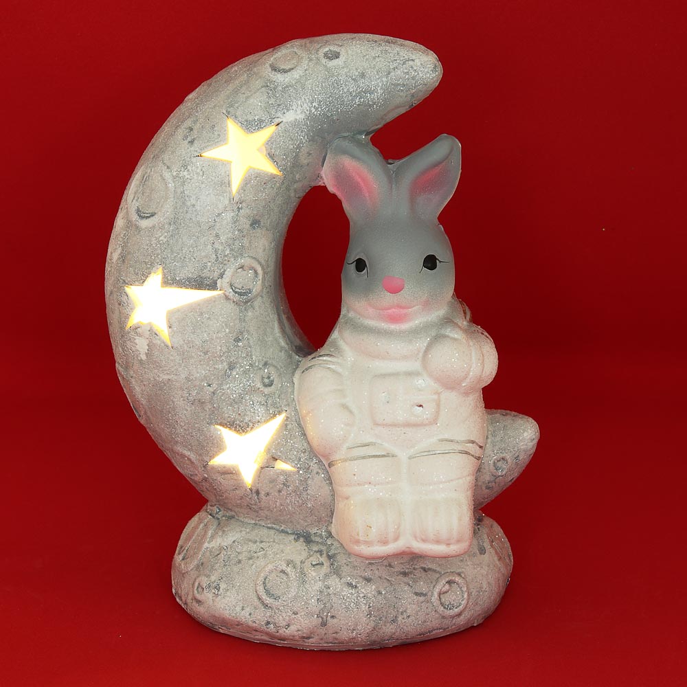 СНОУ БУМ Фигурка в виде кролика с подсветкой, керамика, 12,3x8x16,5 см, арт 8, 2 вида - #1