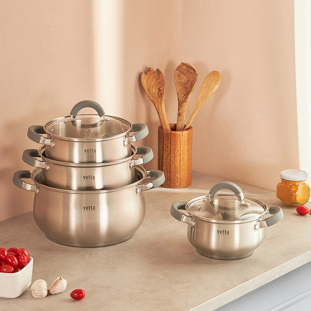 VETTA Вена Кастрюля 18х10,5см. 2,6л. со стекл. крышкой, индукция - #15