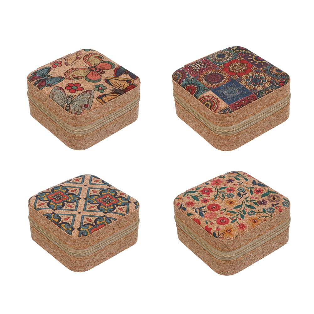 Шкатулка для украшений, 9,5x9,5x5 см, ПВХ, 4 дизайна - #1