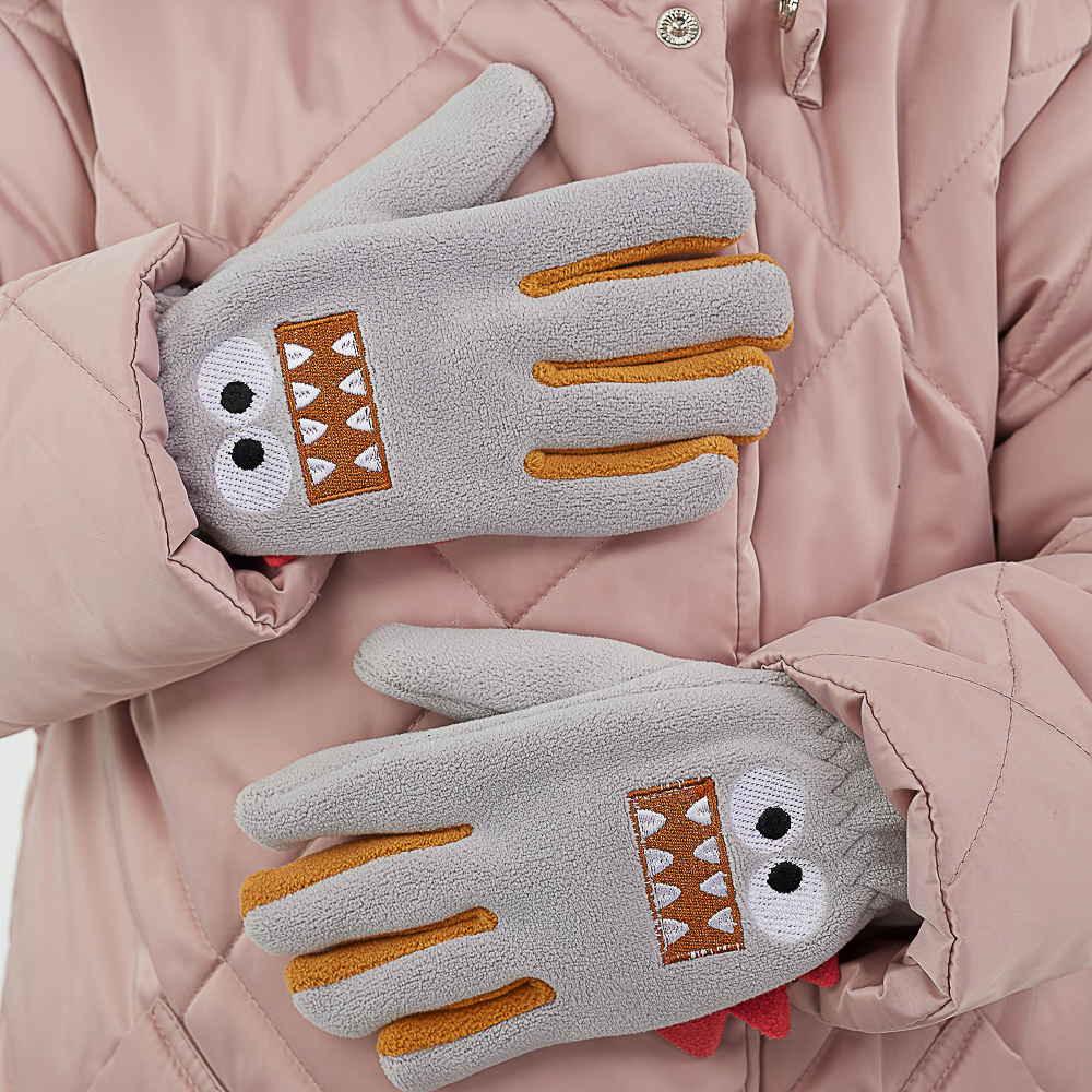 GALANTE Перчатки детские флис с аппликацией монстрик, р.14, 3 цвета, СЗПВ24-27 - #7