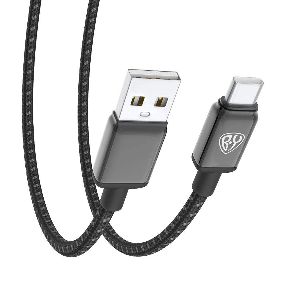 Кабель для зарядки USB(A)-Type C BY ZINC, 36Вт, 1 м, 3A, нейлон, цинк. кон.,чёрный - #5