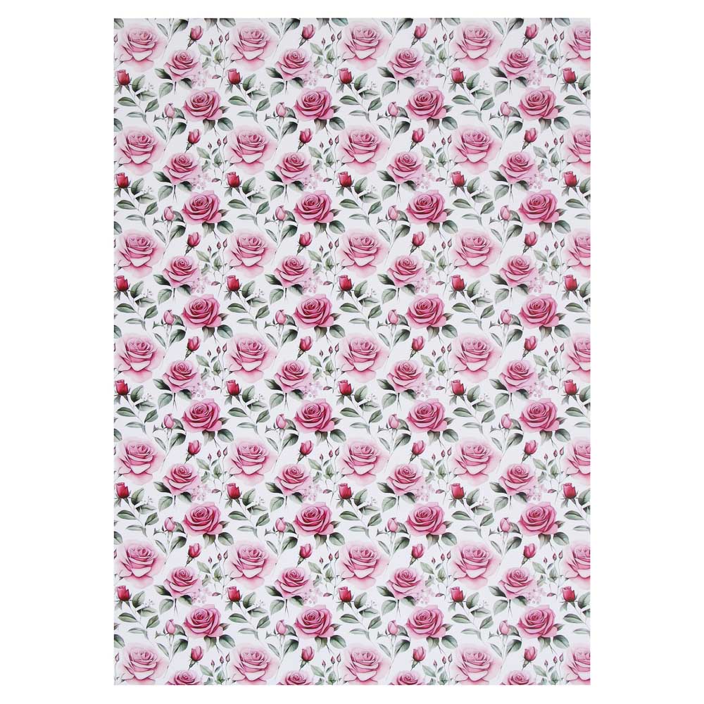 Бумага для упаковки подарков тм LADECOR 70х100 см, 70 г, "Цветы" арт 1, односторонняя, 4 дизайна - #2