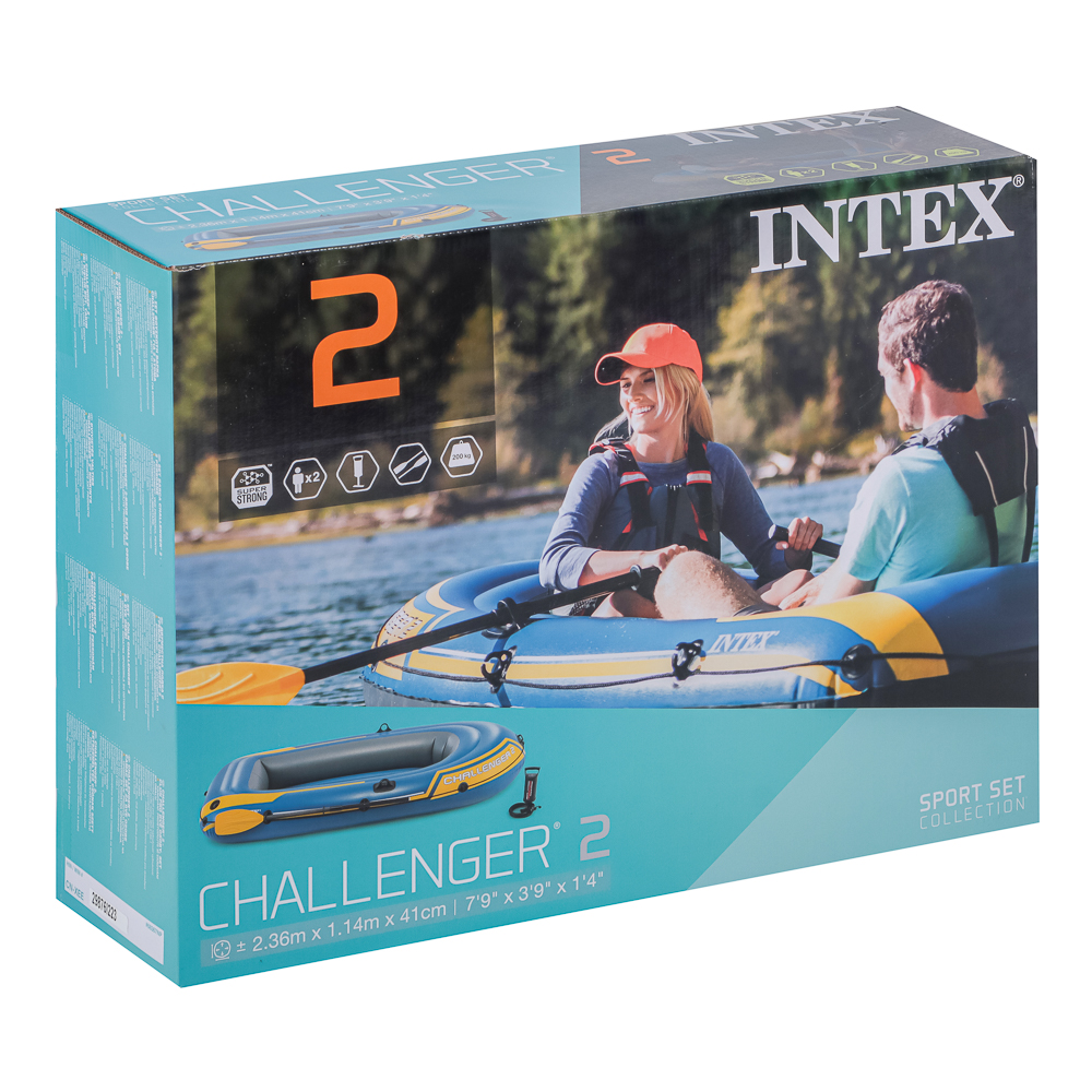 INTEX Лодка надувная Challenger 2 Set 3 камеры, 236x114x41см, до 200 кг весла/насос, 68367NP - #2