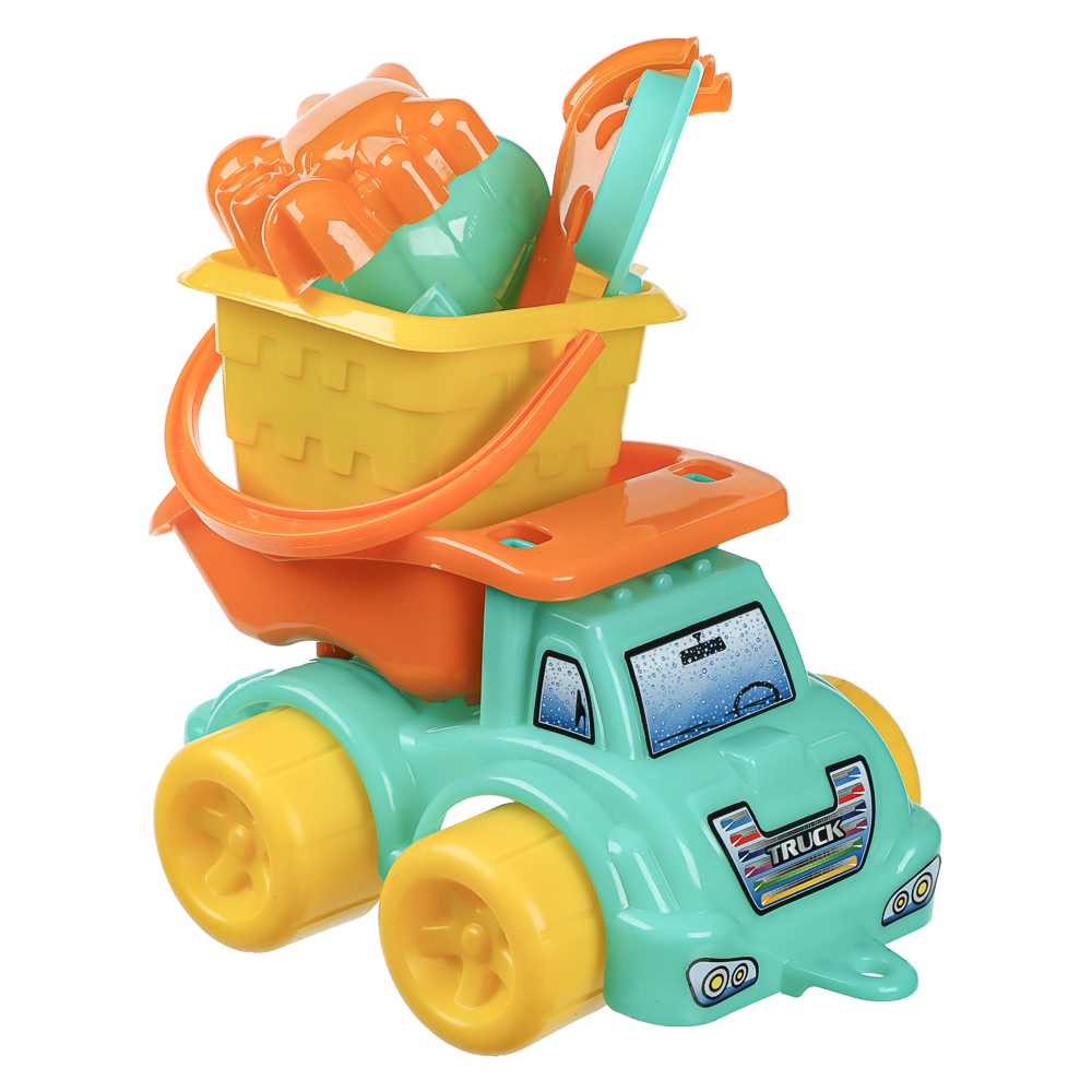 Набор для игр в песке "Машинка-грузовик", ИГРОЛЕНД, 7 предметов, пластик, для детей 3+ - #6