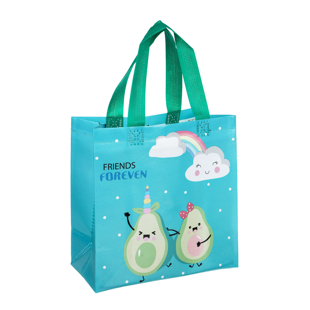 Пакет-сумка подарочный, ПВХ, 23x22x11 см, 4 дизайна, авокадо - #2