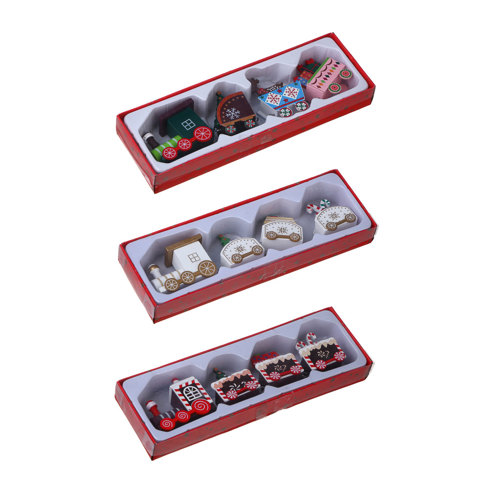 СНОУ БУМ Декор новогодний "Паровозик" 18,5-19,5х2,5х4,5-6,5см, МДФ, сталь, 3 дизайна - #8