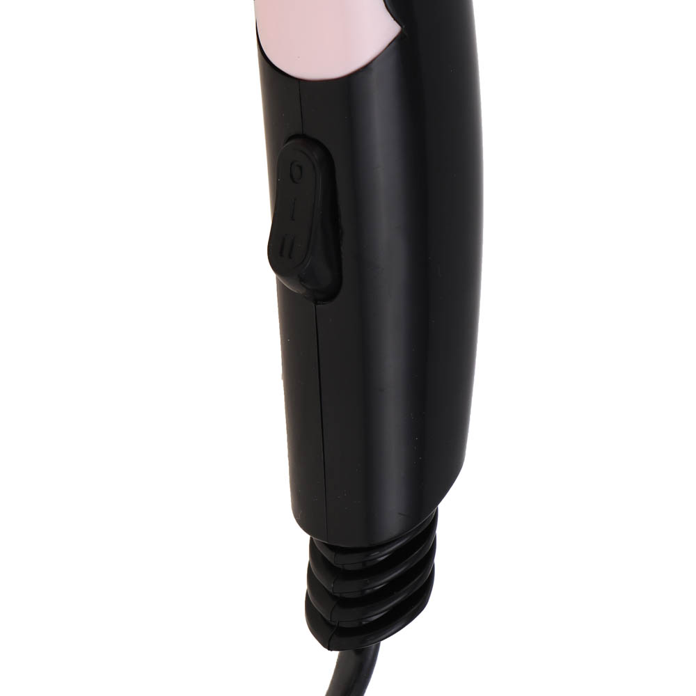 LEBEN Фен для волос, складной, 1000 Вт, 2 скорости, розовый, концентратор - #8