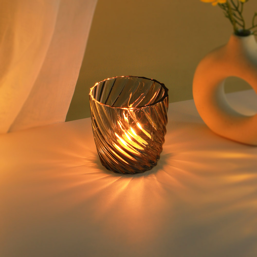 Подсвечник из стекла, 9х6,5х9 см, арт.09-47 - #1