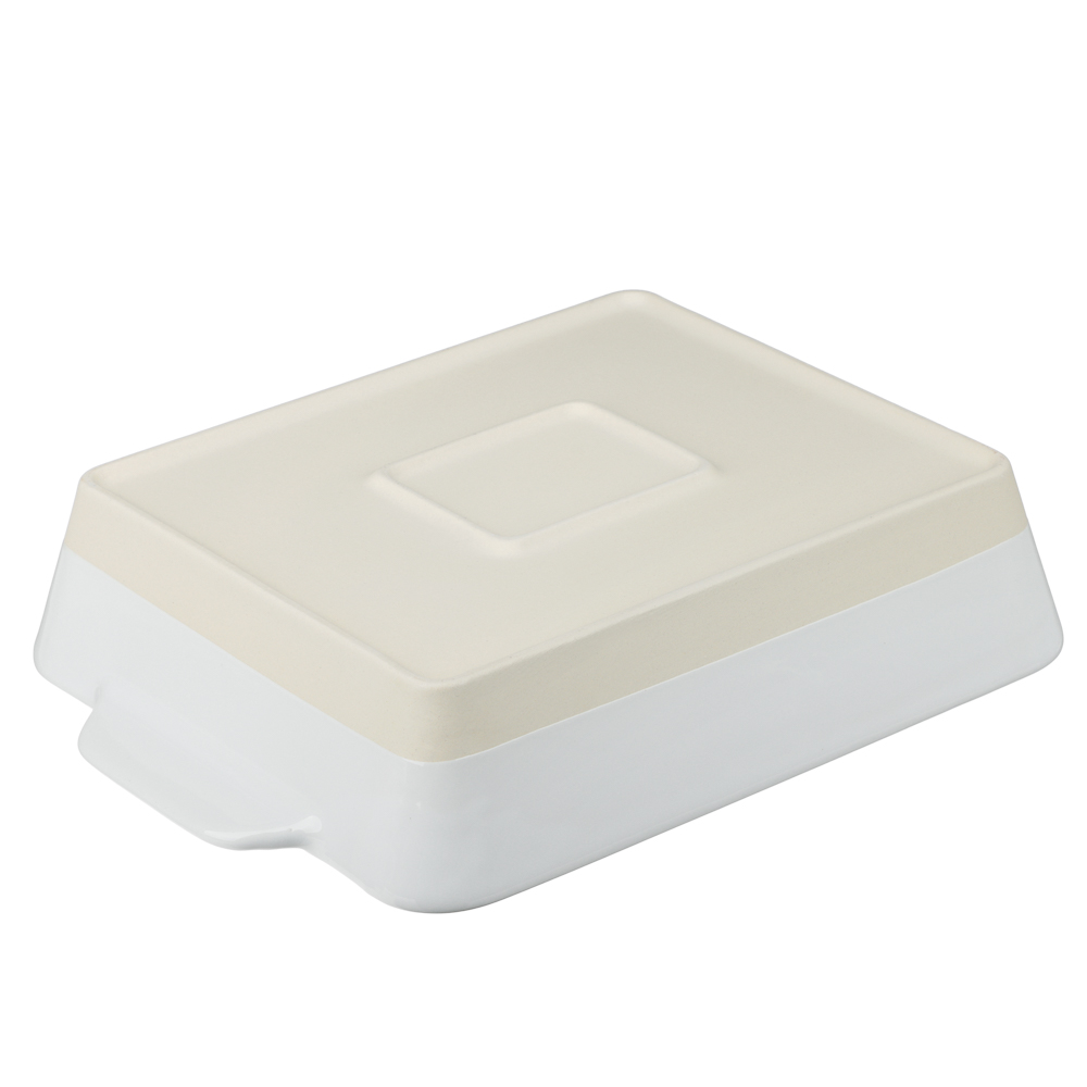 Форма для запекания и сервировки прямоугольная 33х23,5х7см тм MILLIMI белый, керамика - #7