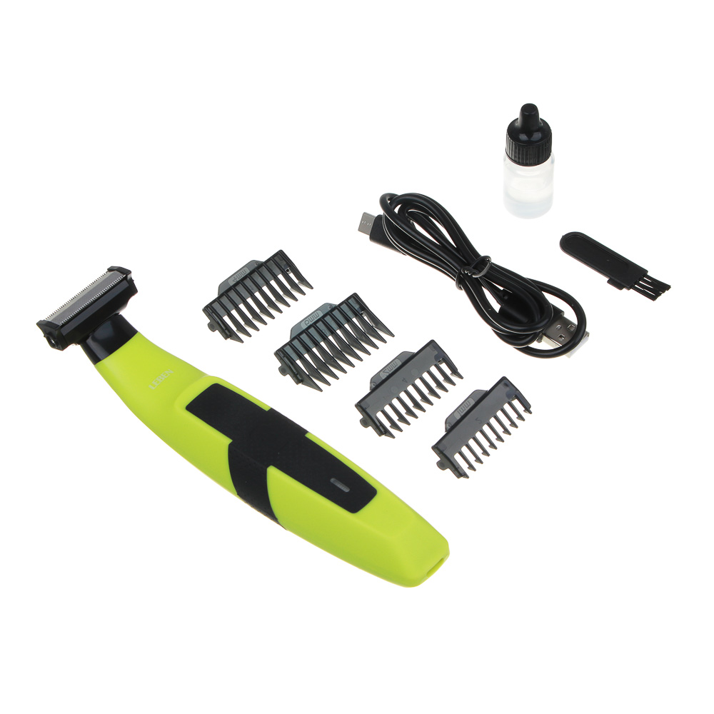 LEBEN Бритва, 300 мА/ч, от USB, 60-80 мин работы, 1,5ч зарядка, набор насадок в комплекте - #7