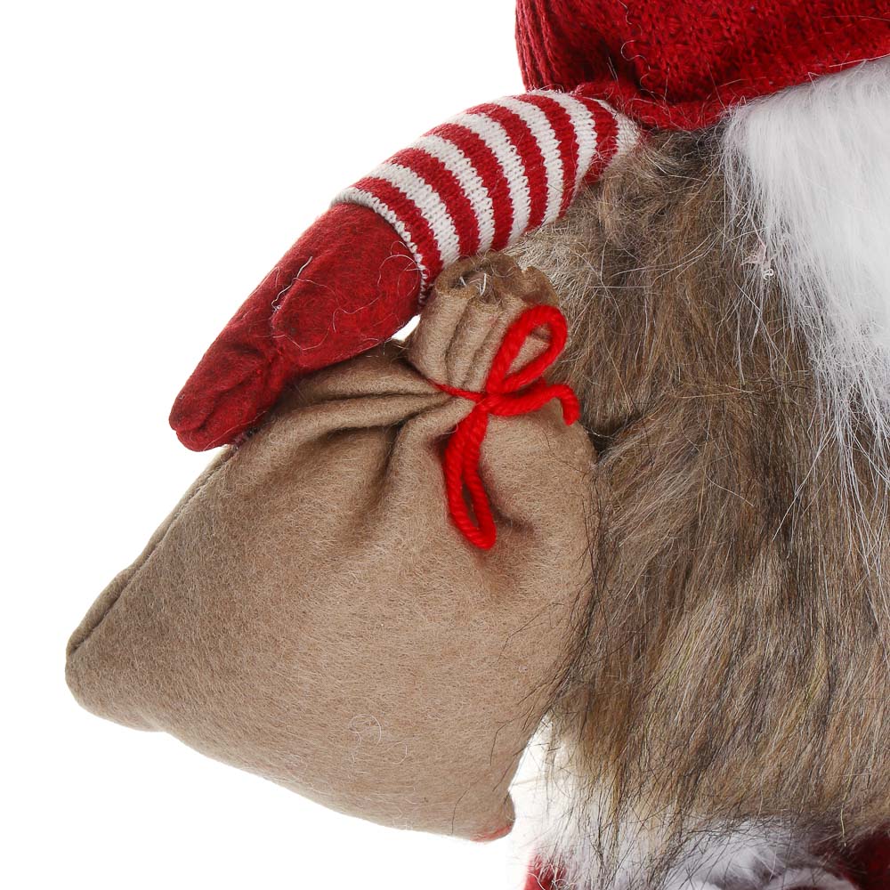 СНОУ БУМ Фигура декоративная "Гном" с выдвижными ногами 47-67 см, полиэстер, красный - #3