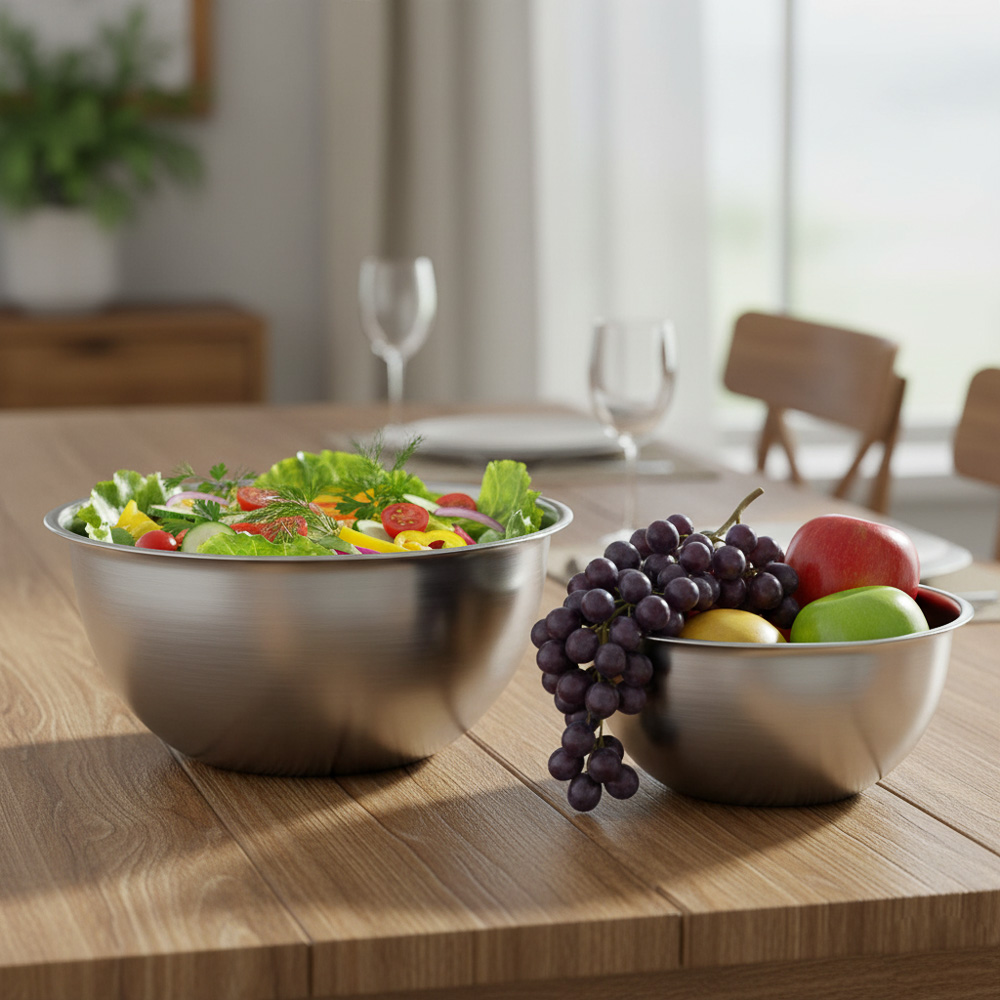 SATOSHI Набор мисок глубоких 3пр, 20-22-24см, 1200-1600-2200мл, нерж.сталь - #8