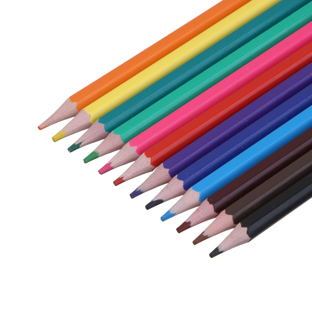 Котик с Крыльями Карандаши 12 цветов шестигранные заточенные, улучшенное письмо, пластик, в карт.кор - #4