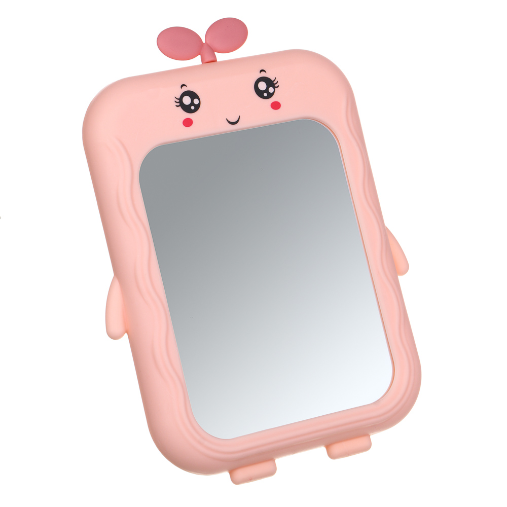 ЮНИLOOK Зеркало настольное в милой рамке пластик, стекло, 16х13,5см, 3 цвета - #2