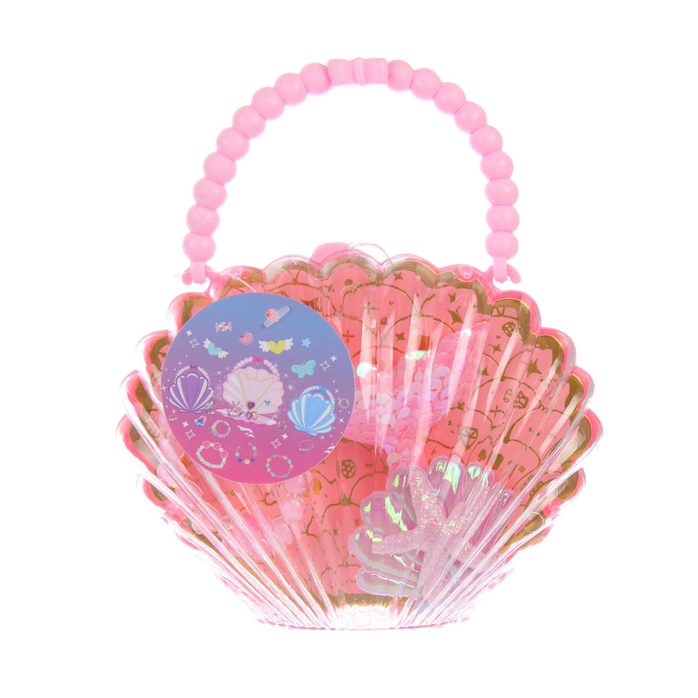 ИГРОЛЕНД Набор бижутерии в сумочке "Ракушка" 3 пред., 13х16 см, пластик, металл, текстиль - #4