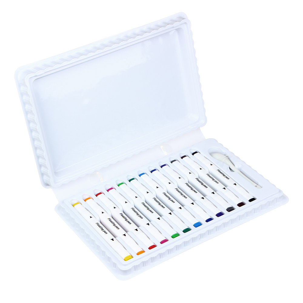 FLOMIK Набор маркеров для рисования на воде 12 цветов, лопаточка в комплекте - #2