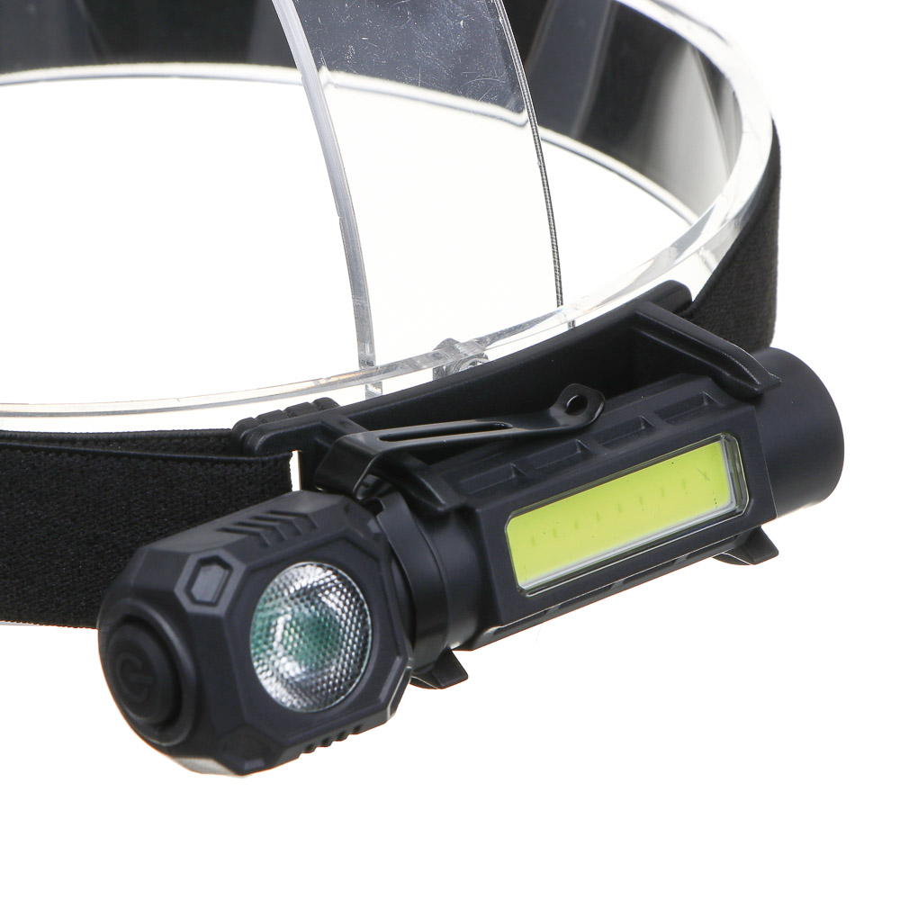 ЕРМАК Фонарь налобный, XPG+COB, 4 режима, 500мАч, зарядка Туре-С, 103х27х25 мм, пластик - #6