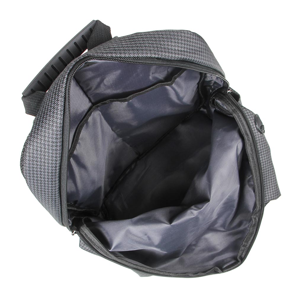 Рюкзак подростковый, 41x29x17см, 1 отд, 1 карм, сверхлегкий прочный ПЭ, USB, тёмно-серый - #5