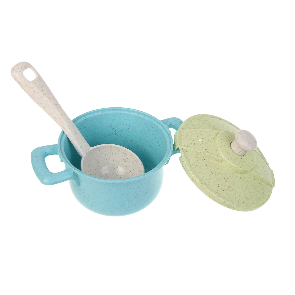 ИГРОЛЕНД Игровой набор посуды "Экопластик", 14 предметов, пластик, 29х10х20 см - #9