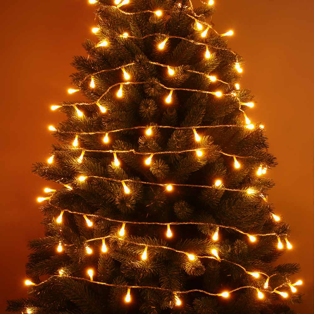 СНОУ БУМ Гирлянда эл. вьюн 10м, 100LED, шампань, 8 режимов, ПВХ прозрачный, 220В - #9