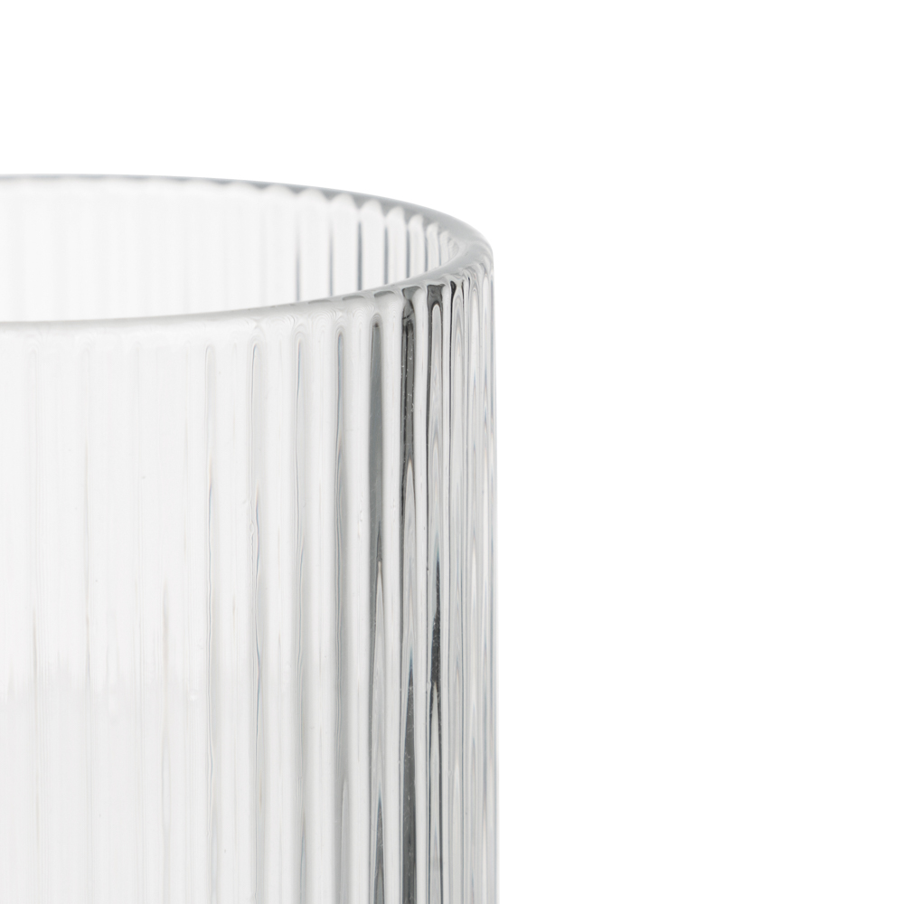 MILLIMI Стакан Грея, 400мл, стекло, прозрачный, рифленый - #3