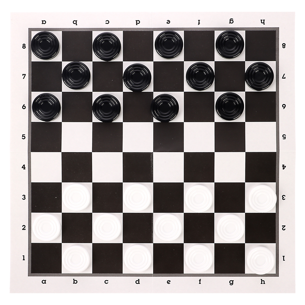 Шашки классические, коробка крышка-дно, поле, шашки - #2