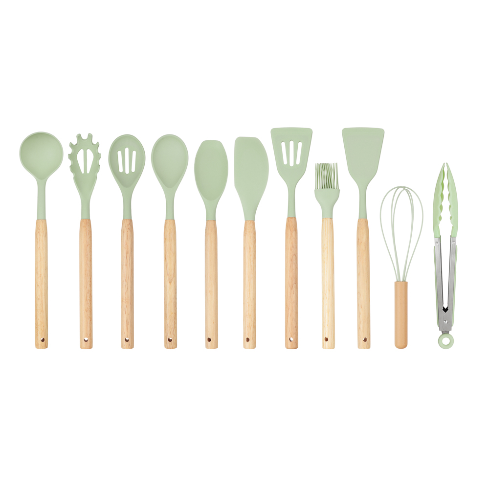 Набор кухонных принадлежностей SATOSHI Аллон, 12пр., оливковый, силикон - #2