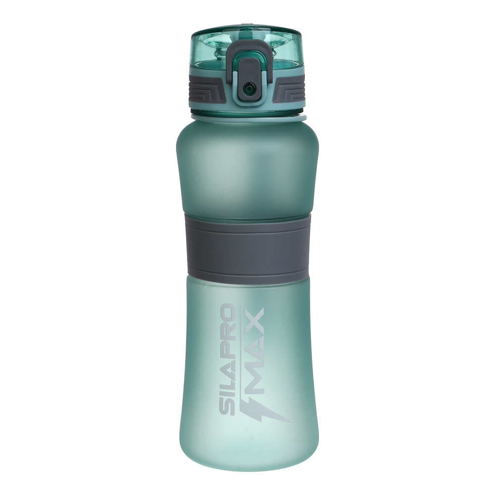 SILAPRO MAX Бутылка спортивная с замком, EGGSHELL BLUE-ULTIMATE GREY, 600мл, РС, силикон - #1