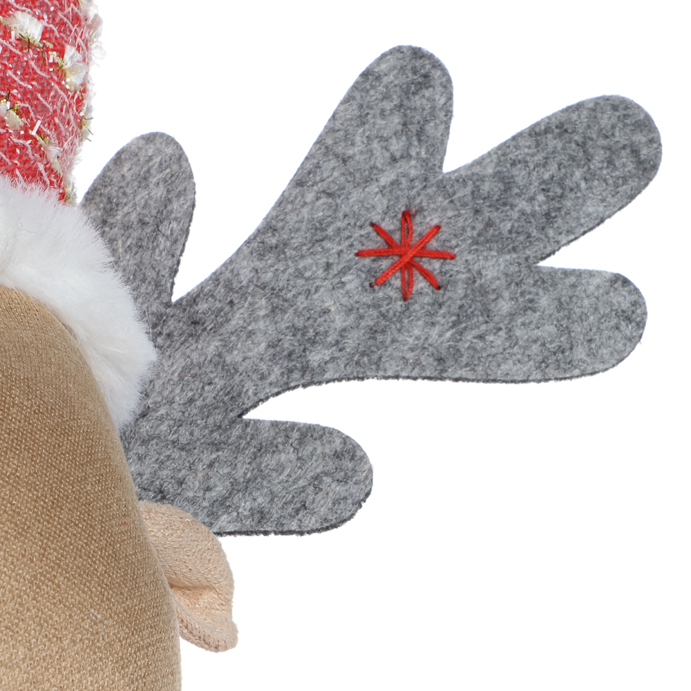 СНОУ БУМ Фигура декоративная "Лось" 39 см, полиэстер, красный, серый - #6