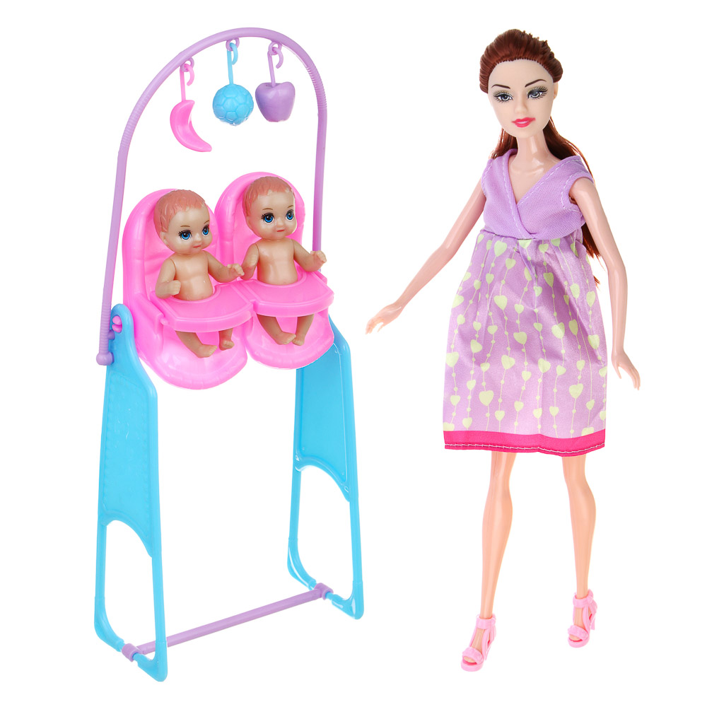 ИГРОЛЕНД Кукла с животиком и младенцами, 28 см, с акс., PVC, ABS, полиэстер, 21х7х33 см - #8